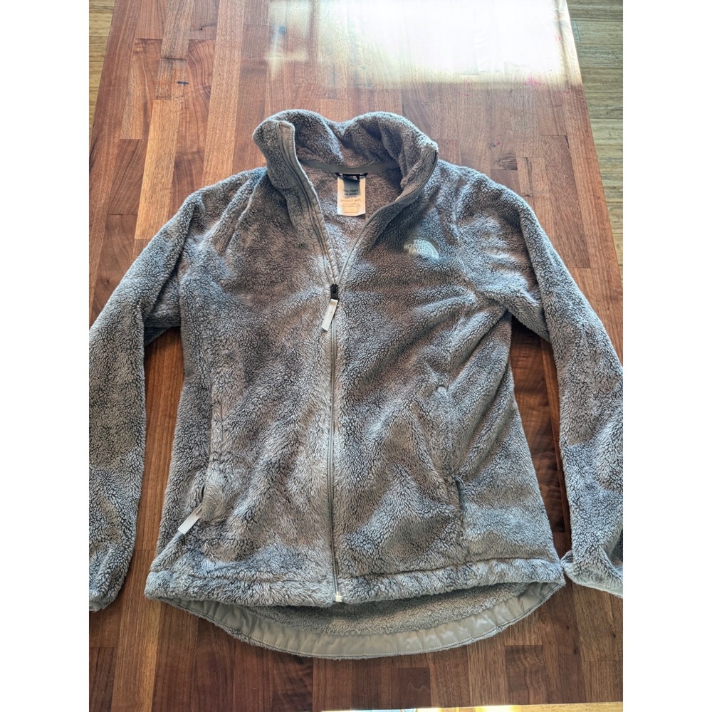 The North Face Osito Grey Full Zip Fleece Jacket Circular Design Womens Small